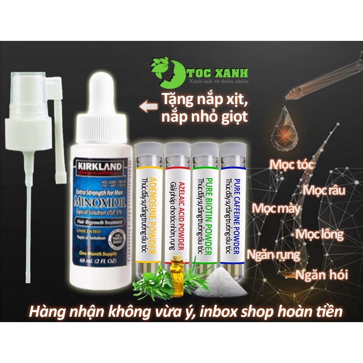 Tinh chất bôi tóc Kirkland 5% chính hãng Mỹ, ngăn rụng hói và mọc tóc, râu, mày cho nam