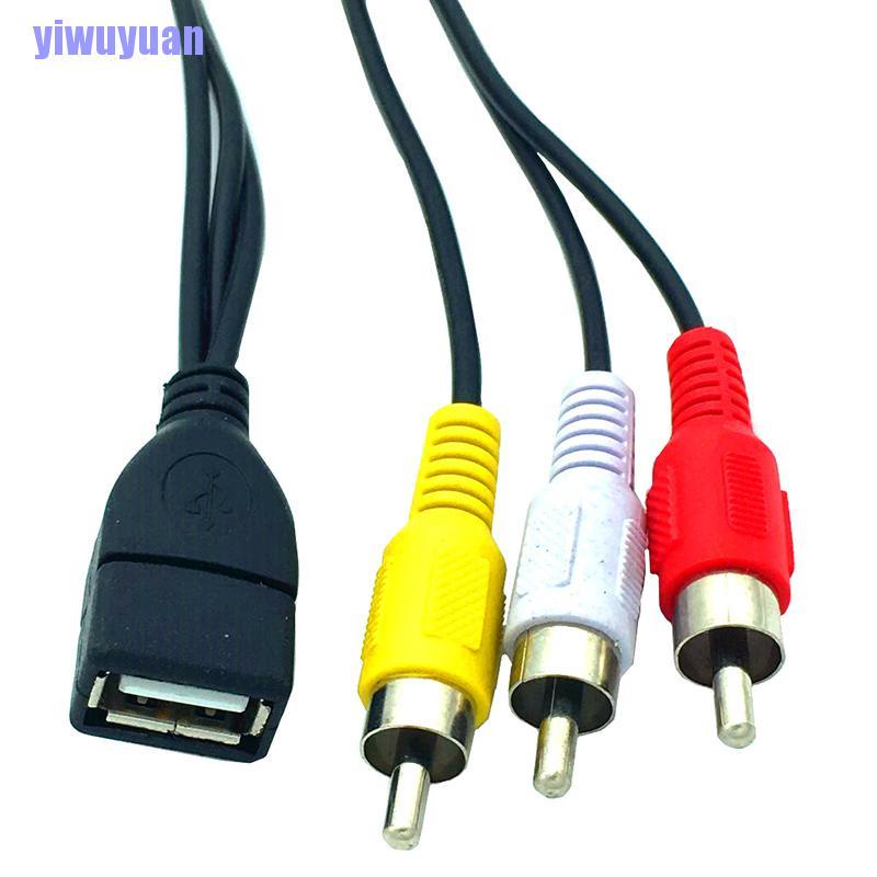 Dây Cáp Chuyển Đổi 5feet / 1.5m Usb 2.0 Female Sang 3 Rca Male Video A / V Cho Máy Quay Phim | BigBuy360 - bigbuy360.vn