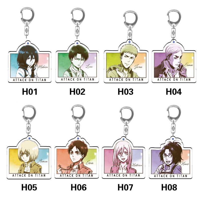 Móc Khóa Acrylic Họa Tiết Attack On Titan Phong Cách Nhật Bản