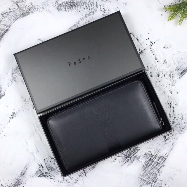 Ví cầm tay sọc dài dây kéo