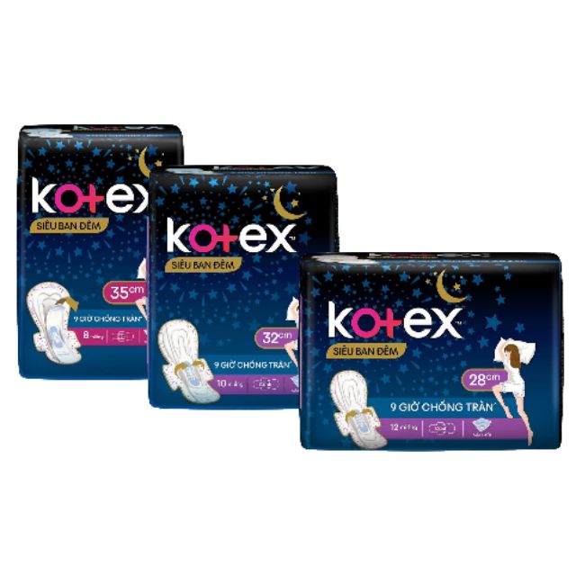 Kotex đêm 28cm/32cm/35cm