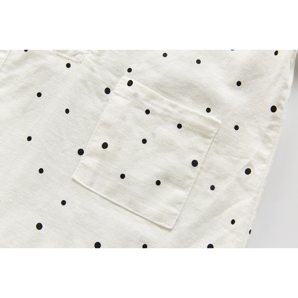 Áo Liền Quần Họa Tiết Chấm Bi Phong Cách Hàn Quốc Mới Cho Bé