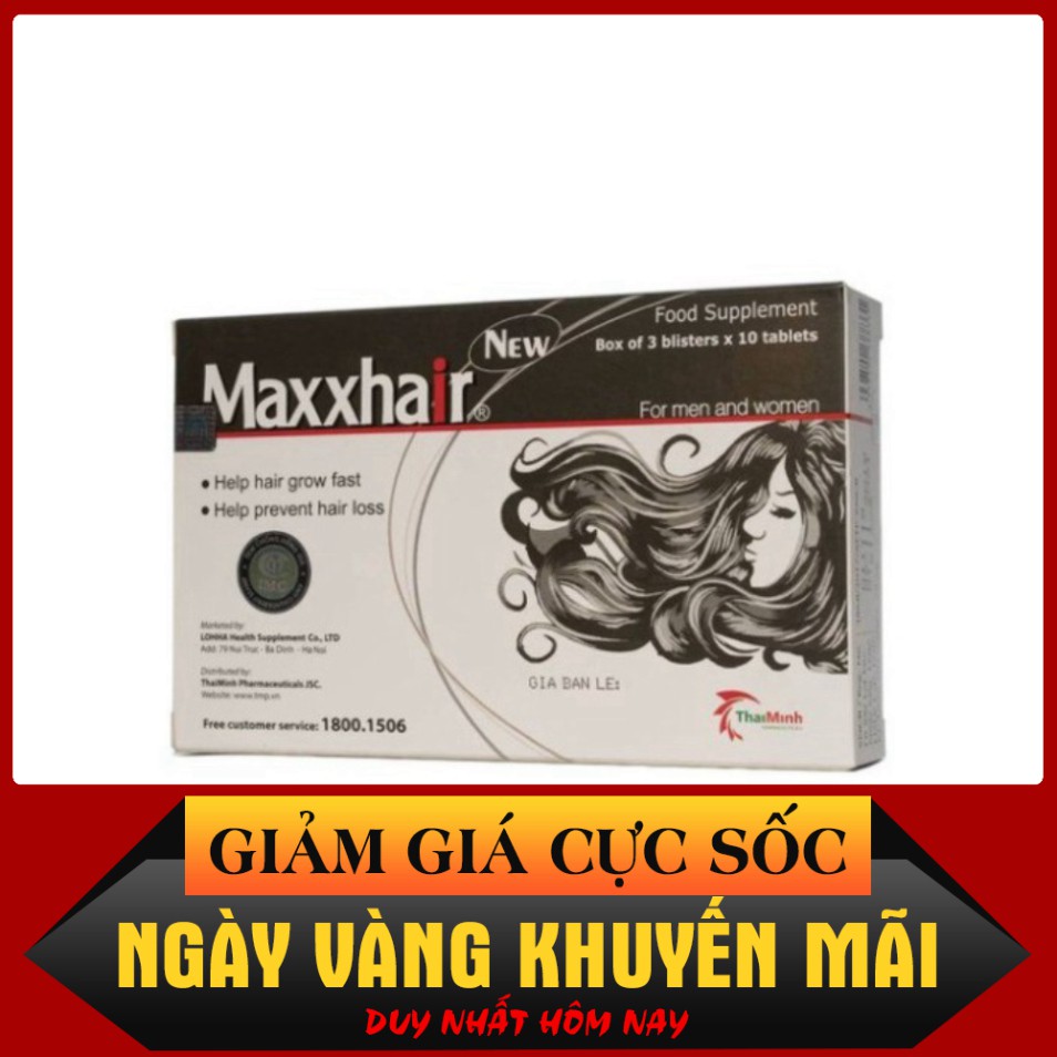 GIÁ CỰC SỐC Viên Uống Dưỡng Tóc Giảm Rụng Tóc❤️FREESHIP👍 Maxxhair ❤️ giúp chăm sóc tóc, mọc tóc nhanh, giảm rụng tóc GI