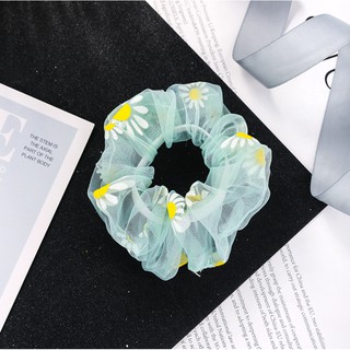 INS Cúc Scrunchies Dây Buộc Tóc Hoa