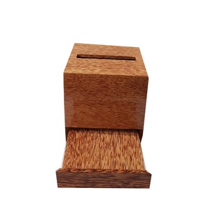 Hộp khăn giấy chữ nhật gỗ dừa ( khe vuông)