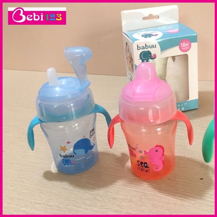 Bình tập uống nước đầu mỏ vịt Baby Babuu Nhật Bản 240ml cho bé