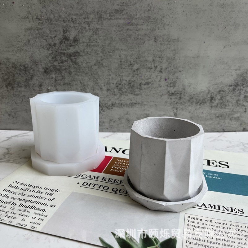 Khuôn Silicone Làm Chậu Hoa Hình Lục Giác