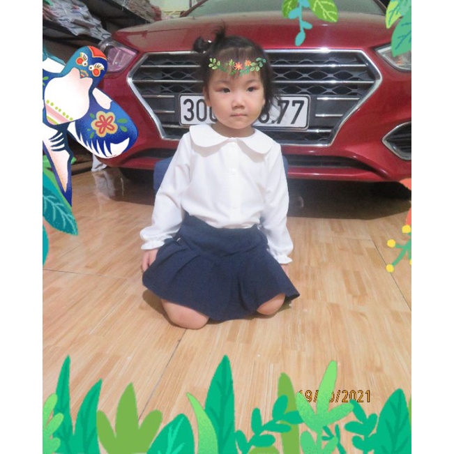 Áo sơ mi trắng _áo sơ mi dài tay bé gái