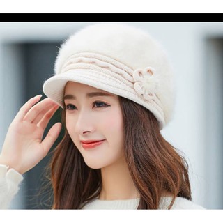 Mũ Nón Len Lông Thỏ Nữ Cao Cấp