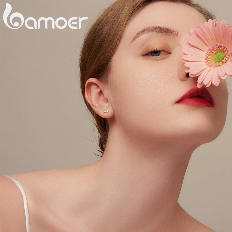 Bông tai BAMOER bạc 925 hình mắt quỷ thời trang cho nữ