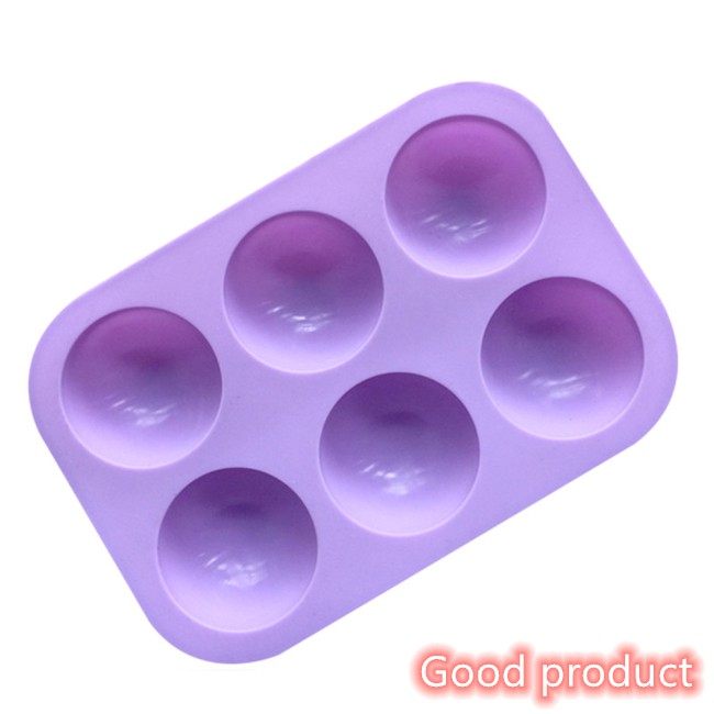 Khuôn Silicone Làm Bánh Muffin / Thạch Rau Câu 6 Ngăn Hình Bán Cầu