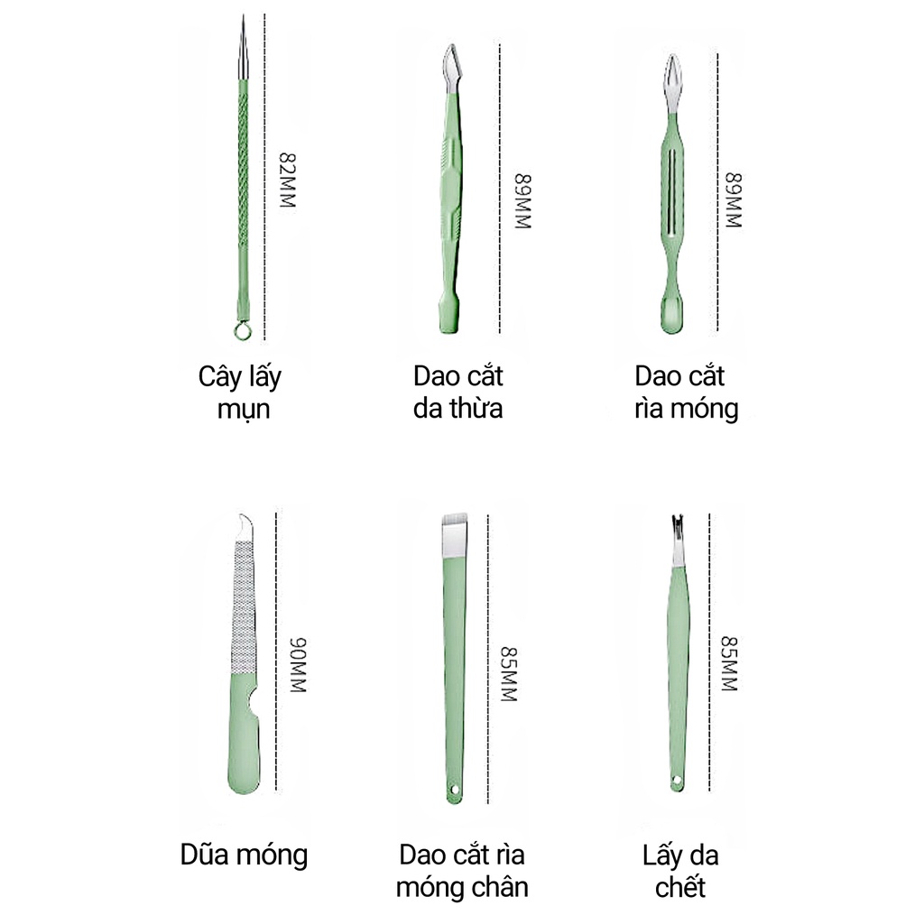 Bộ 12 Món Dụng Cụ Làm Móng Món Tiện Lợi