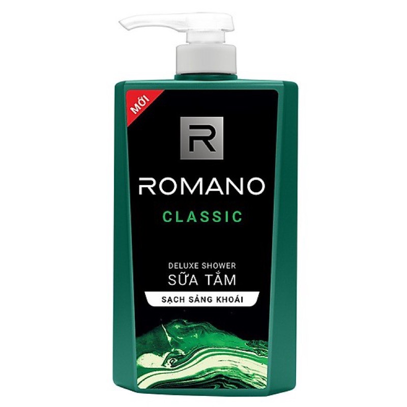 COMBO DẦU GỘI HƯƠNG NƯỚC HOA ROMANO CLASSIC 650g &amp; SỮA TẮM NƯỚC HOA ROMANO CLASSIC 650g