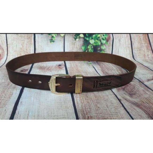 Thắt Lưng Nam Da Bò Sáp Dây Nịt Nam Đốt Không Cháy Kết Hợp Khóa Đồng Đúc Nguyên Khối