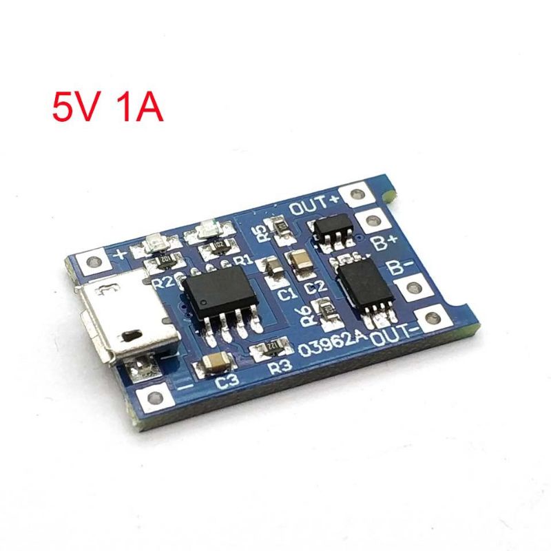 Mạch Sạc Pin Li-on 18650, Lithium, Li-po 3,7v - 4,2V, Mạch sạc có bảo vệ pin 1S -1A