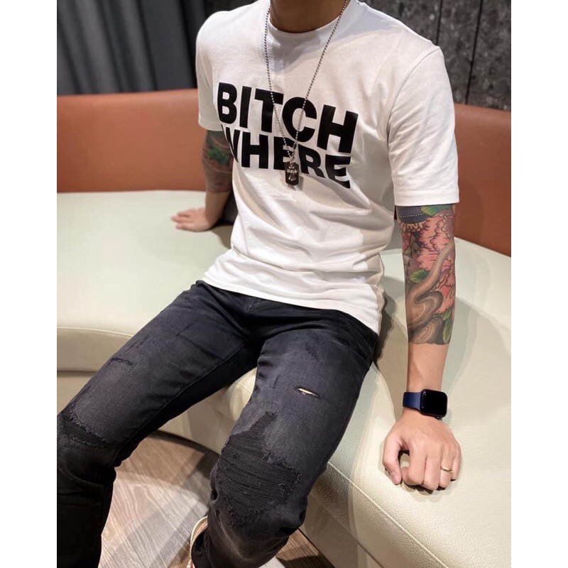 Áo phông DSQ in chữ Bitch Where hai mặt | BigBuy360 - bigbuy360.vn