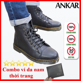 Giày boot nam ankar cổ cao chất da đẹp cao cấp,đế khâu chắc chắn form mạnh mẽ,cực nam tính màu đen- m89 sp17