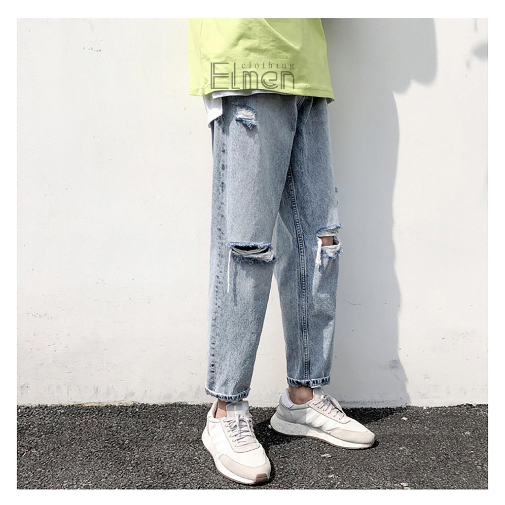 Quần Nam, Quần Baggy Jean Nam Rách Gối Màu Xanh Bạc Thời Trang Chất Liệu Jean Mềm Mại Phong Cách HQ Soái Ka | BigBuy360 - bigbuy360.vn