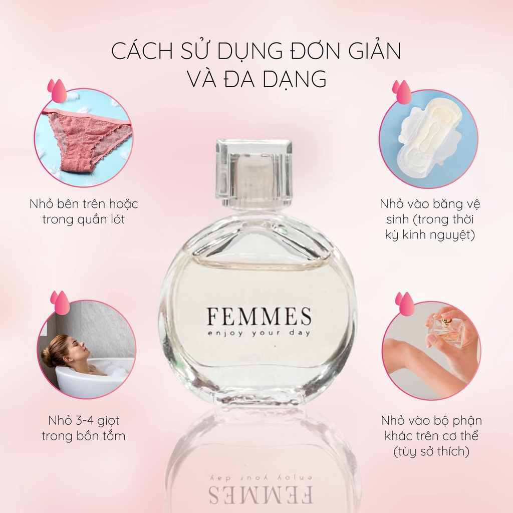 Nước Hoa Vùng Kín FEMMES CAO CẤP chính hãng, mùi thơm quyến rũ, sexy độ lưu hương tốt dung tích 7ml | BigBuy360 - bigbuy360.vn