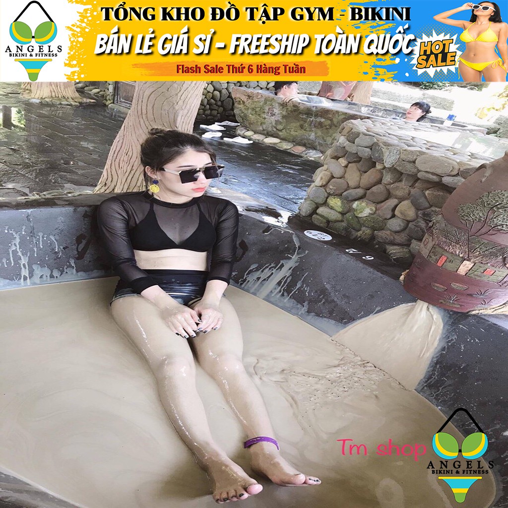 Bikini Bộ Đồ Bơi Hai Mảnh Tay Dài Phối Lưới Freesize BHV016 [ Giá Sỉ ] | BigBuy360 - bigbuy360.vn