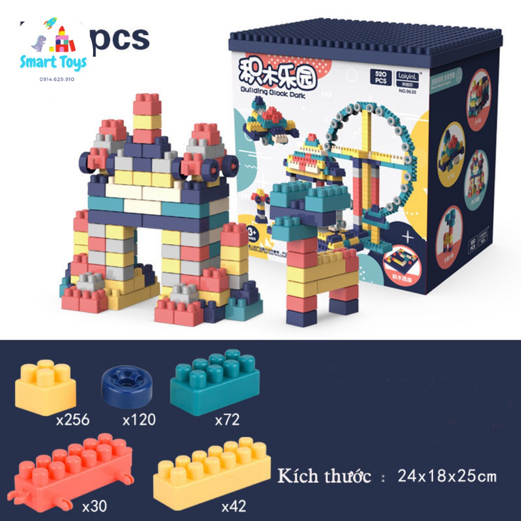 BỘ XẾP HÌNH LEGO 520 CHI TIẾT CHO BÉ TỰ LẮP GHÉP THEO Ý THÍCH - LEGO 520 CHI TIẾT - HÀNG CHÍNH HÃNG