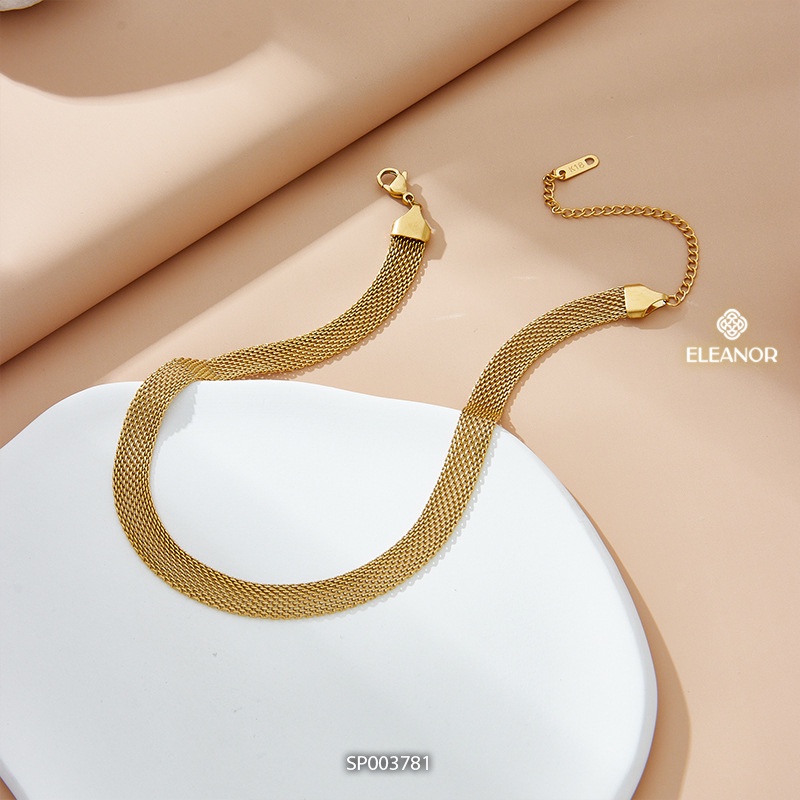 Dây chuyền nữ titan Eleanor Accessories chocker dạng lưới basic phụ kiện trang sức 3781