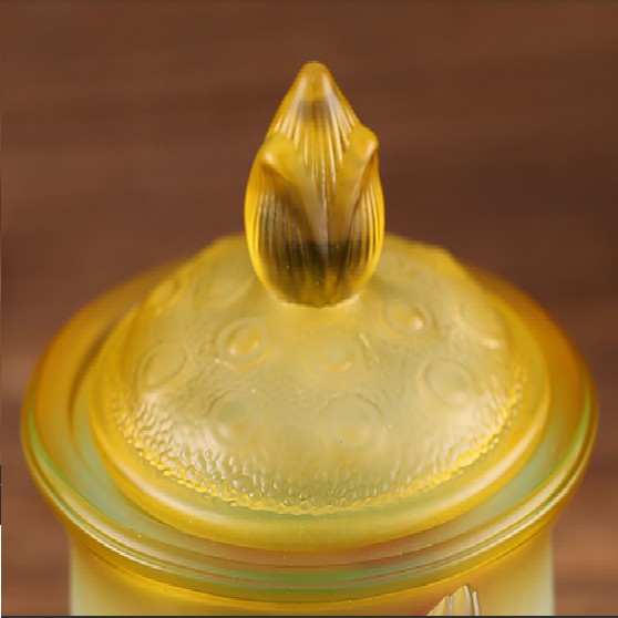 Chum Ly Nước "chạm NỔI" Lưu Ly HOA SEN cao cấp 8cm-10cm