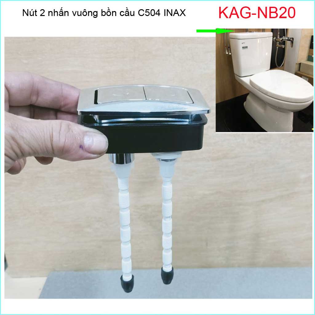 Nút nhấn xả bồn cầu KAG-NB20, nút nhấn hình chữ nhật, nút nhấn cầu Inax C504, C702VRN