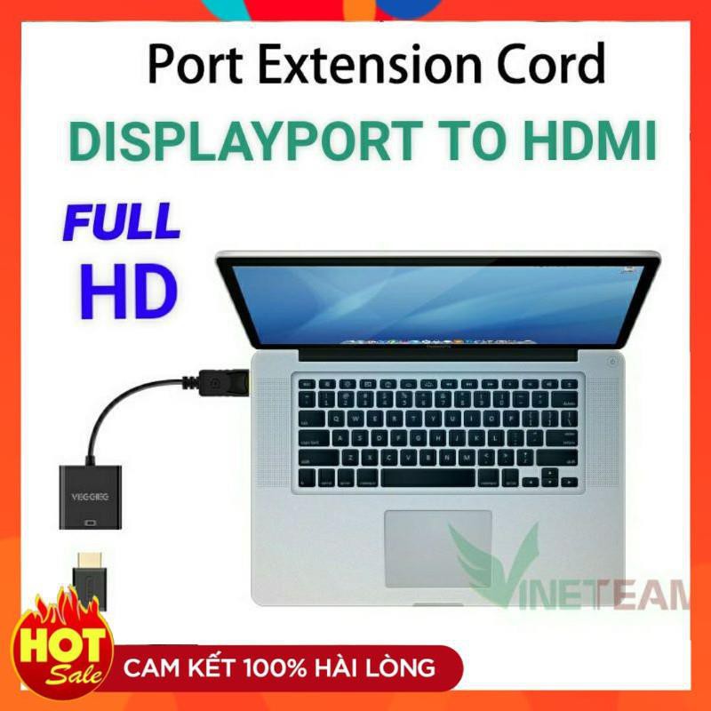 [Hàng xịn]Đầu dây cáp chuyển đổi DisplayPort to HDMI-DisplayPort ra HDMI-Cáp Chuyển DisplayPort sang HDMI Full HD