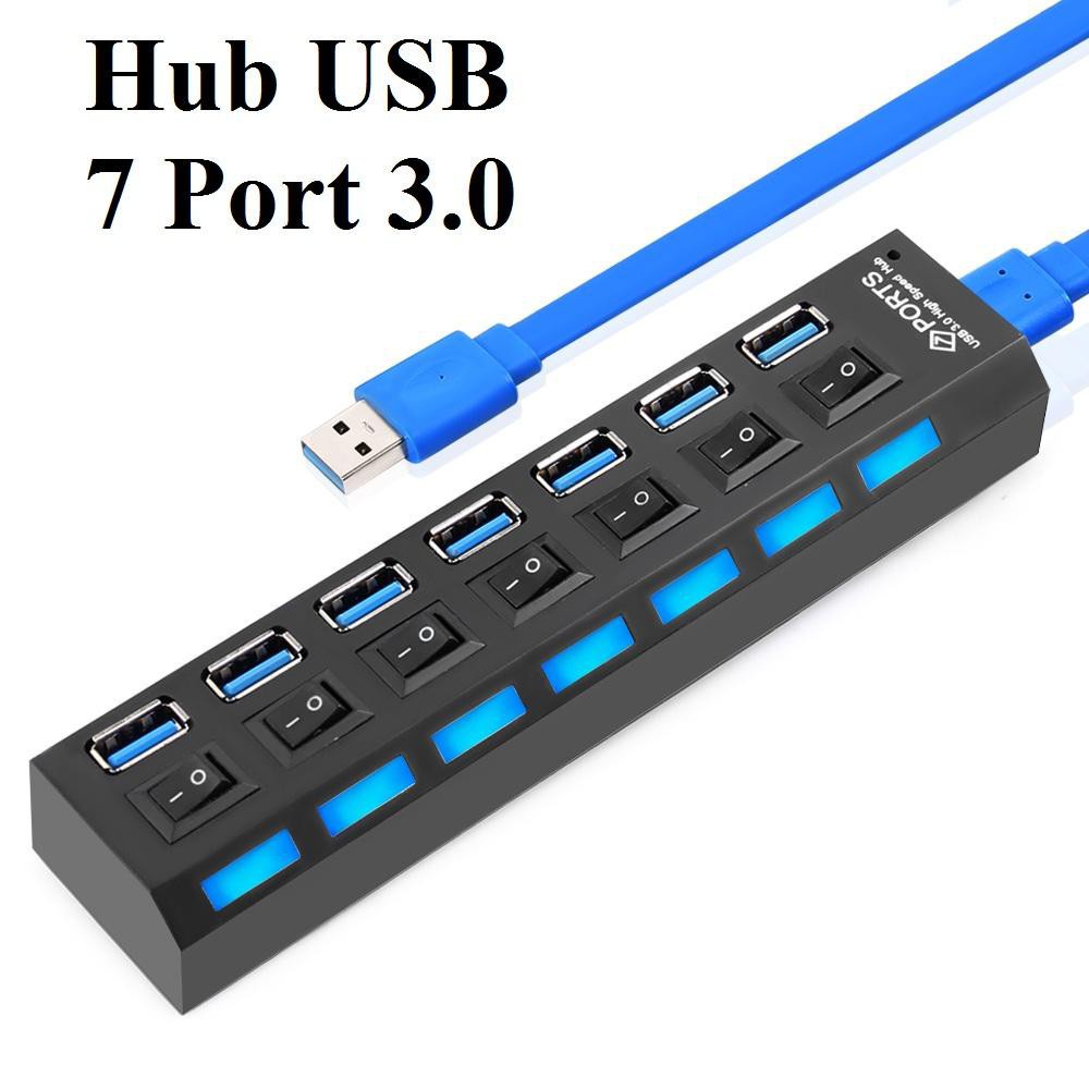 [FreeShip Toàn Quốc] Hub usb 3.0 7 cổng có công tắc | Bộ chia usb 3.0 7 cổng có công tắc