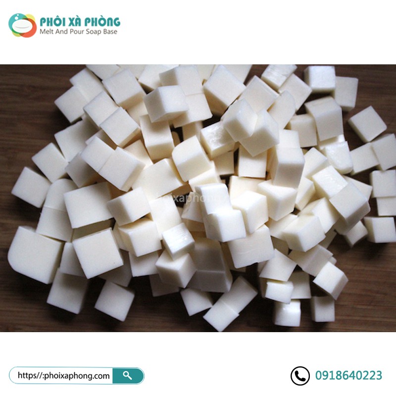 Phôi xà phòng Glycerin Trắng 1Kg | White Glycerin Melt and Pour Soap Base 1Kg