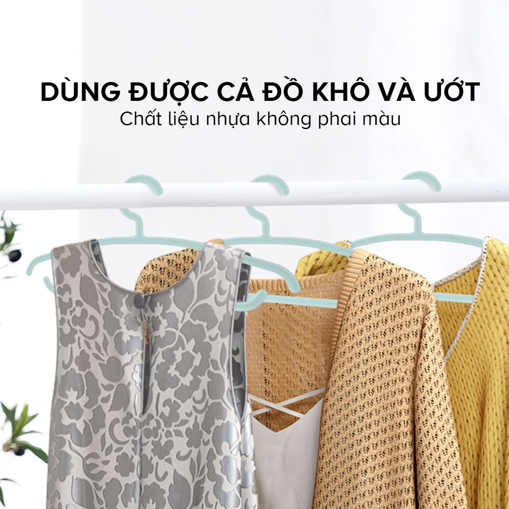 [Mã LIFEMALL2503 giảm 15% đơn 99K] Bộ 5 móc nhựa cao cấp treo quần áo đa năng Miniso (Xanh bạc hà)