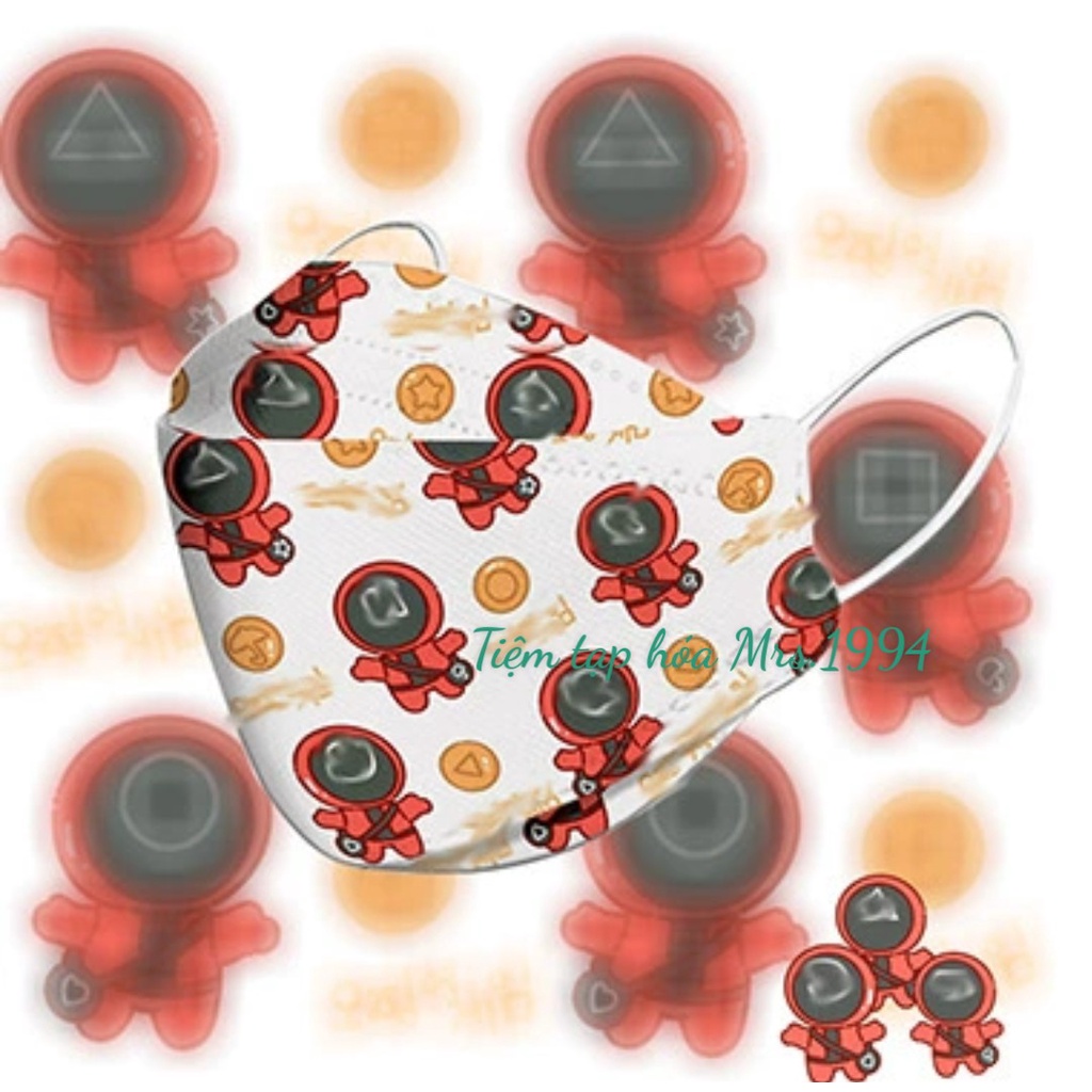 &lt;Họa tiết - TRÒ CHƠI CON MỰC&gt; Set 10 cái Khẩu trang KF94 - 4 lớp người lớn - trẻ em