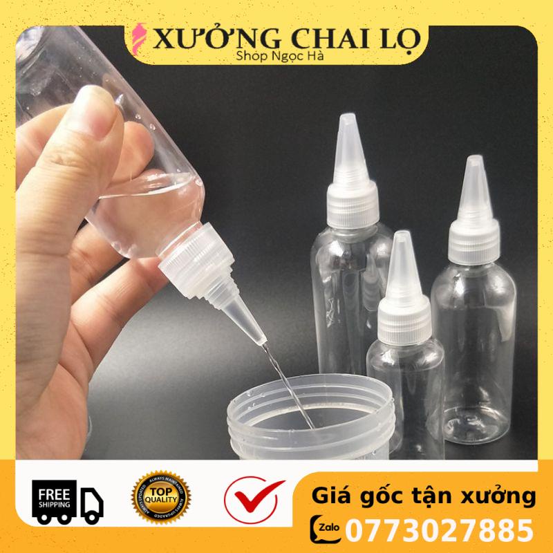 Chai Chiết Mĩ Phẩm ❤ GIÁ RẺ NHẤT ❤ [Combo 100sp] Chai lọ nhựa pet nút nhọn chiết mỹ phẩm 20ml,30ml,50ml,100ml
