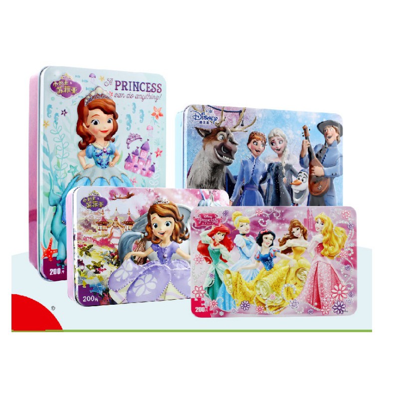 Xếp Hình Puzzle 200 Mảnh Hộp Thiếc In Nổi 3D - Elsa