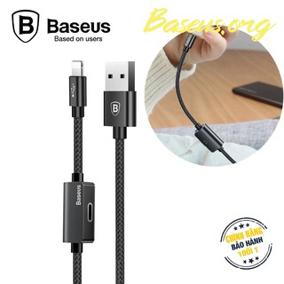 Cáp sạc iphone tích hợp cổng lightning baseus audio for ip 2a - vừa sạc vừa nghe - có mic