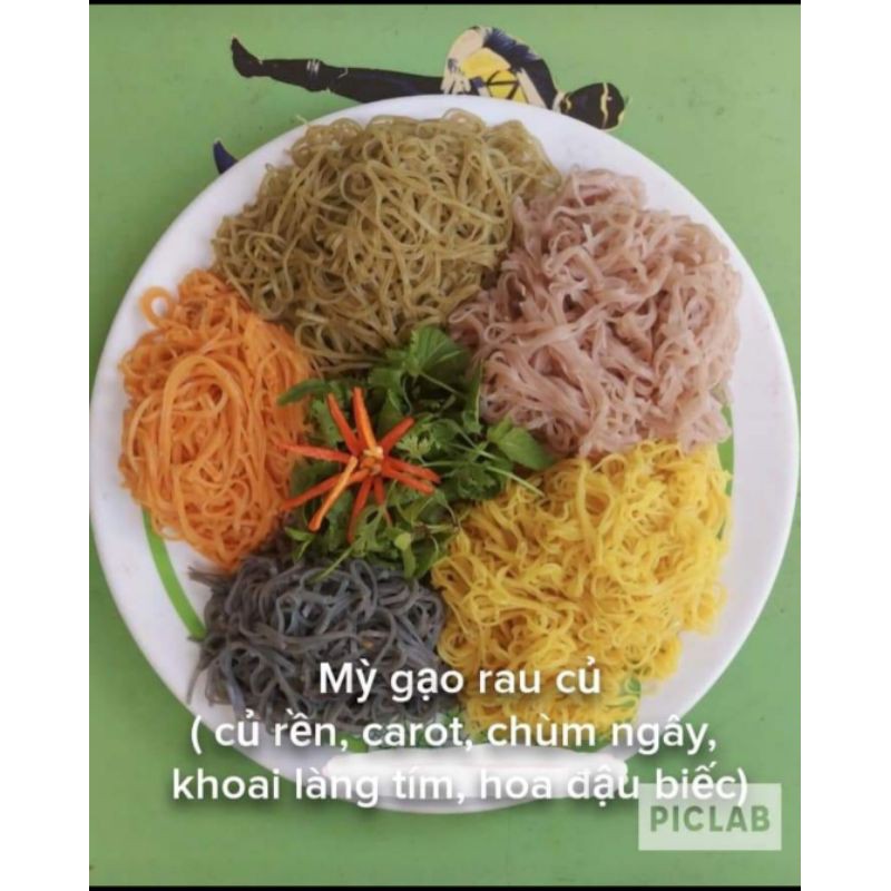 MÌ BÚN NGŨ SẮC rau củ gói 500g gồm gấc /ngô/ cẩm/ /gạo lứt siêu ngon đặc biệt.