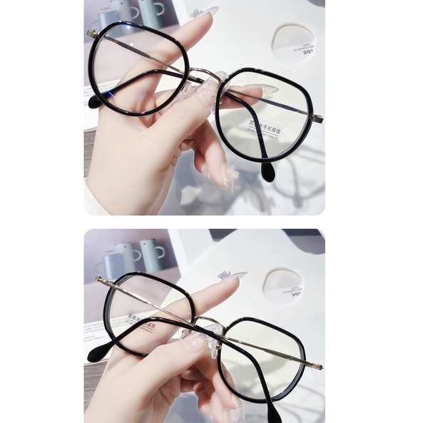 Mắt kính gọng tròn chống bức xạ phong cách retro phong cách unisex