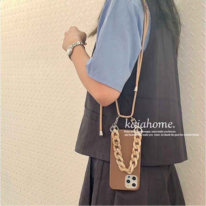 Ốp Điện Thoại Chống Sốc Họa Tiết Cẩm Thạch Có Dây Đeo Chéo Cho iPhone 14 pro max 13 12 11 Pro Max XR X XS 7 8 Plus