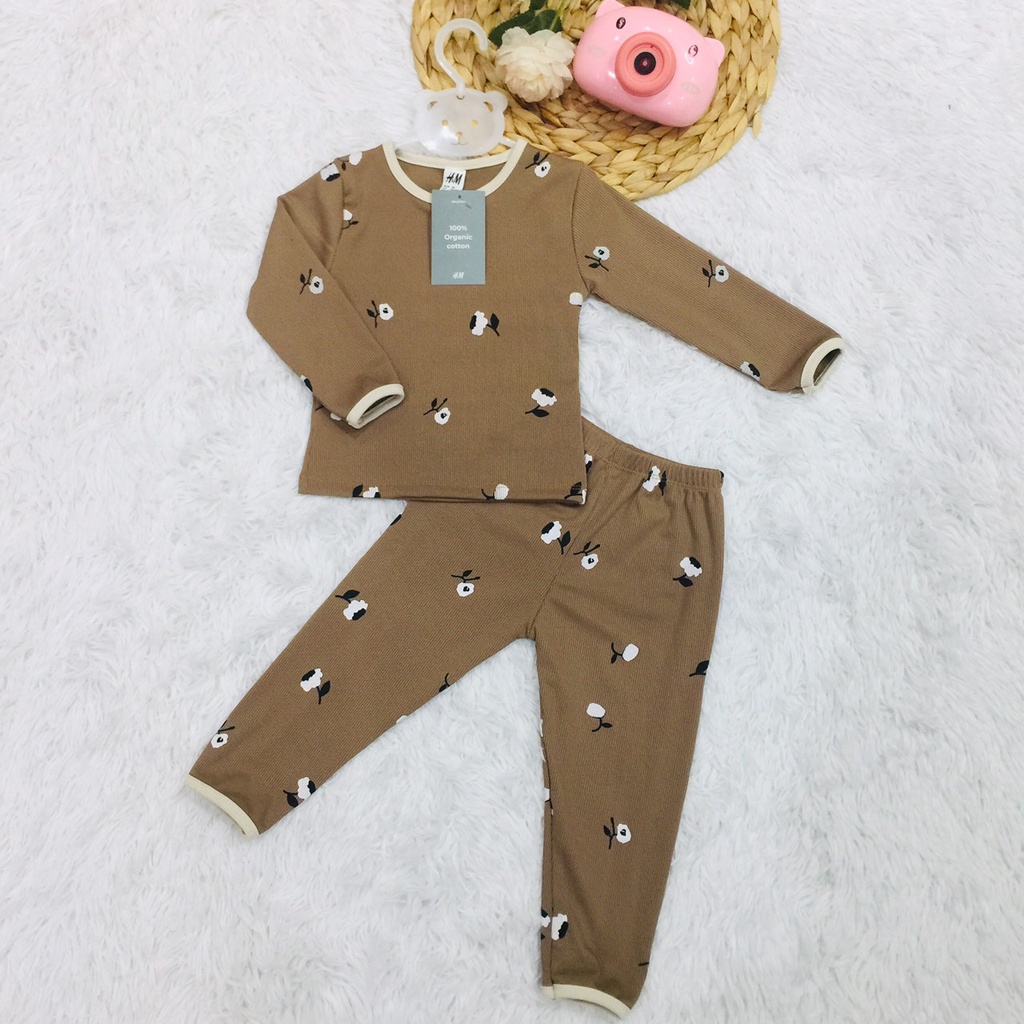 Bộ quần áo chất len tăm dài tay thu đông HM cho bé trai bé gái sale size 18M-6Y HM01 Lamiha