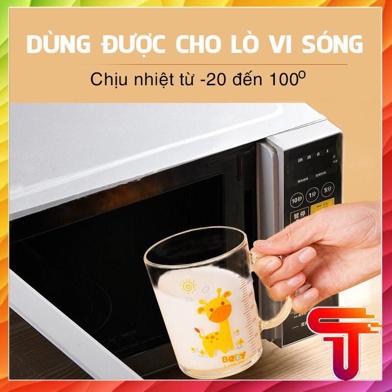 [Freeship extra] CỐC PHA SỮA THUỶ TINH CHIA VẠCH 450ml SIÊU TIỆN LỢI CÓ NẮP VÀ ỐNG HÚT CHO BÉ - T3A3