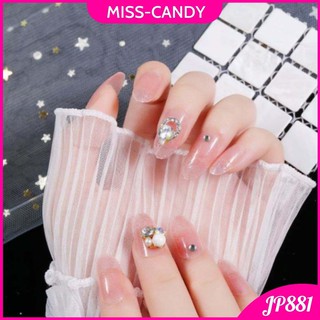 Móng tay giả đính đá MISS kèm keo chất liệu crylic cao cấp set móng tay giả họa tiết dễ thương M-JP