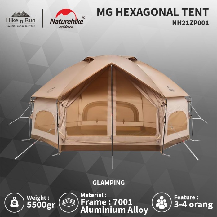 Lều nấm Glamping Naturehike  3, 4 người - NH21ZP001 (Lều Mông Cổ phong cách Vintage Chính hãng)