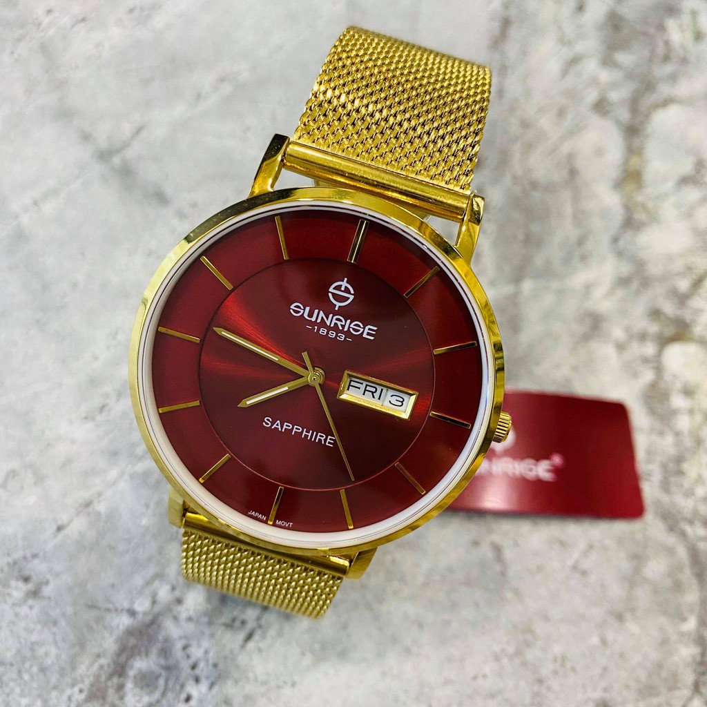 Đồng hồ Sunrise Nam chính hãng Nhật Bản M1237.SA.G.DD - kính saphire chống trầy - ch