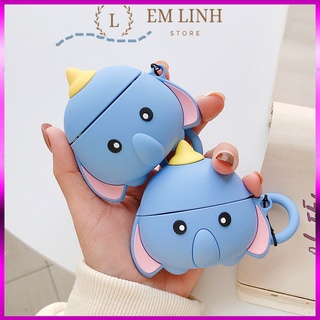 Vỏ bảo vệ bao đựng tai nghe Airpod 1, 2,airpods pro Đựng tai nghe không dây airpods i11 i12 i18 i100 mã voi xanh