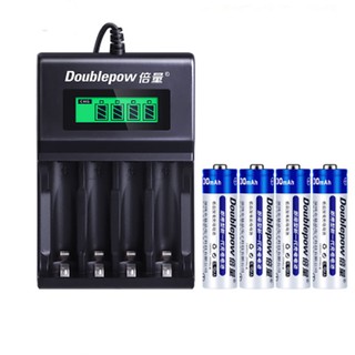 Combo bộ sạc 4 viên doublepow và 4 pin sạc 1.2v 3000mah