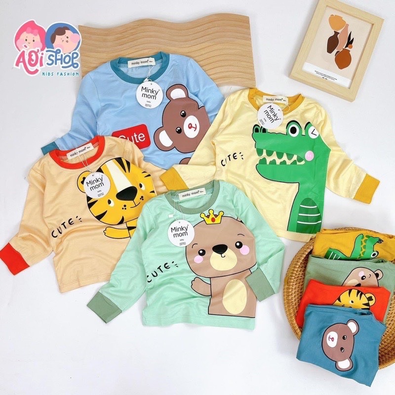 BỘ DÀI TAY THUN LẠNH IN HÌNH MINKY MOM SIÊU ĐÁNG YÊU CHO BÉ