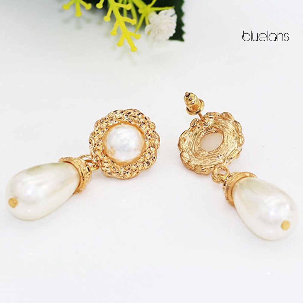 Bông Tai Dáng Dài Đính Ngọc Trai Giả Sang Trọng Cho Nữ