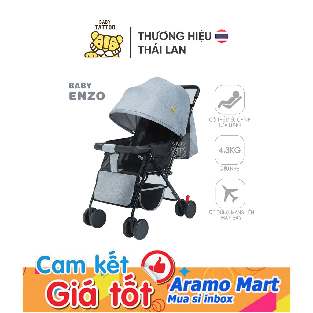 [FREESHIP] Xe đẩy du lịch gấp gọn Enzo - Gọn thoáng bé rất thích ngồi, Nhẹ dễ dàng sử dụng chỉ với 1 tay ＊AramoMart＊