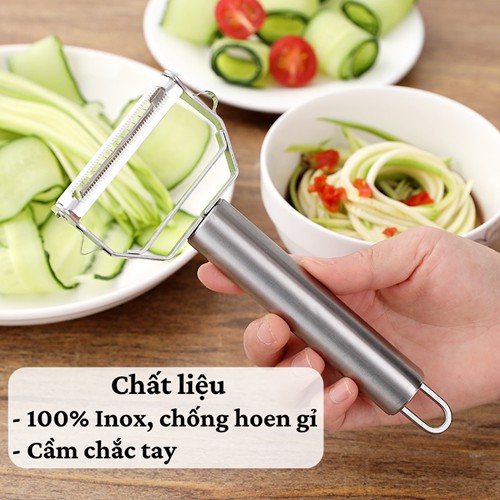 Nạo củ quả SALE Dụng cụ nạo inox cao cấp đa năng siêu sắc bén không hoen gỉ thiết kế 3 trong 1 tiện dụng giá rẻ